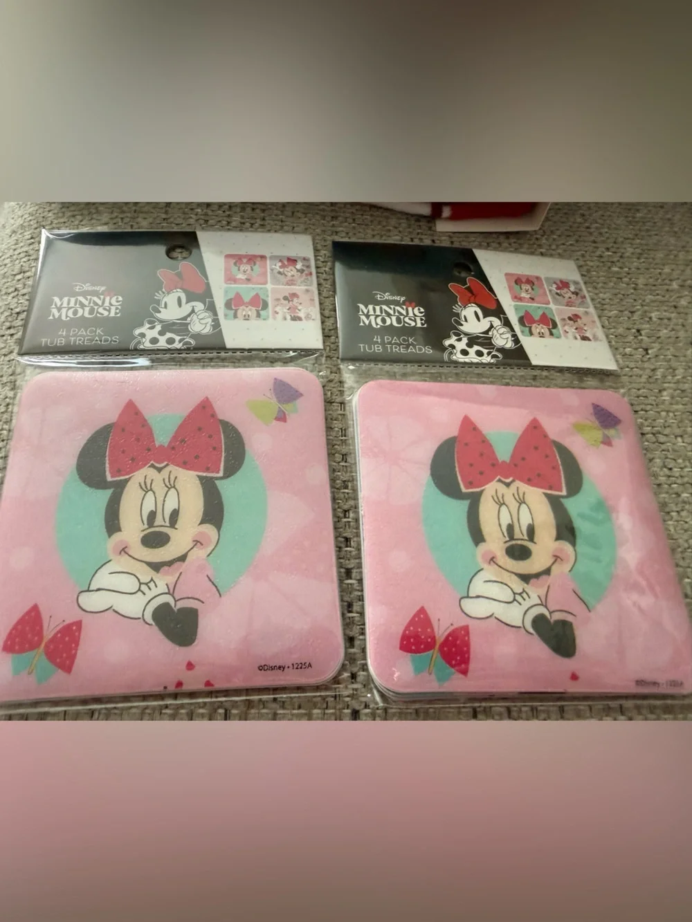 Disney Minnie Mouse Pink and Aqua TUB THREAD - Set (8)